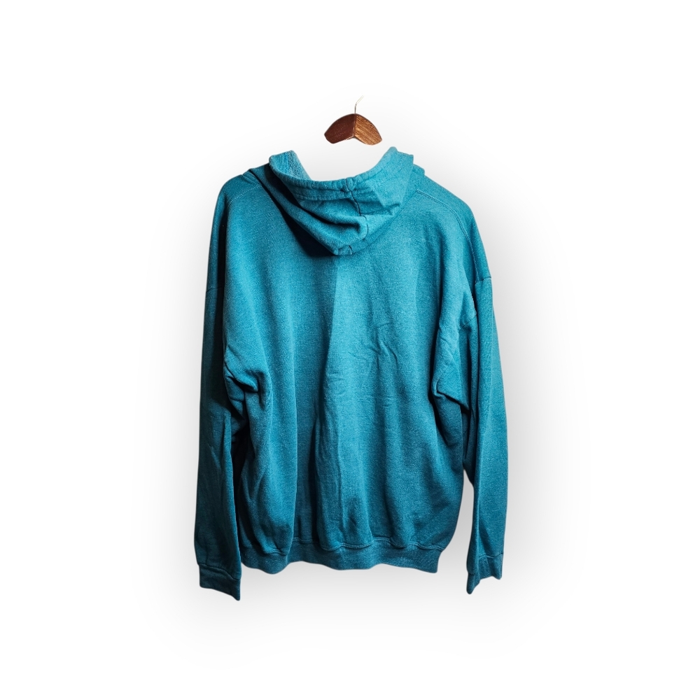 Fruit of the Loom Teal Zip Up Hoodie Sweatshirt XXL - Picture 5 of 5